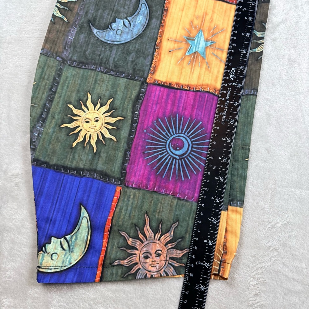 Boho Celestial Patchwork Barrel Pants Harem Festi… - image 7